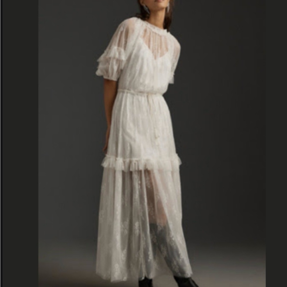 Let Me Be Elegant White Lace Maxi Dress